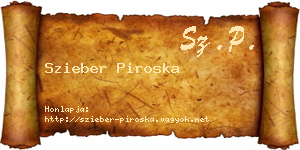 Szieber Piroska névjegykártya